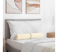 vidaXL Cojines Bolster 2 pcs Crema Ø 15 x 40 cm Tela de pana