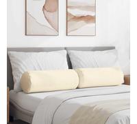 vidaXL Cojines Bolster 2 pcs Crema Ø 25 x 70 cm Tela de pana