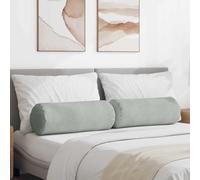 vidaXL Cojines Bolster 2 pcs Gris Claro Ø 25 x 70 cm Tela de pana