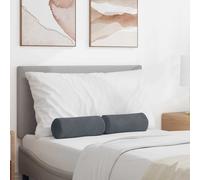 vidaXL Cojines Bolster 2 pcs Gris oscuro Ø 15 x 40 cm Tela de pana