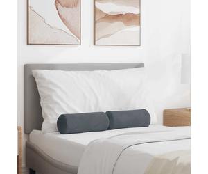 vidaXL Cojines Bolster 2 pcs Gris oscuro Ø 15 x 40 cm Tela de pana