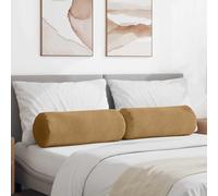 vidaXL Cojines Bolster 2 pcs Marrón Ø 25 x 70 cm Tela de pana