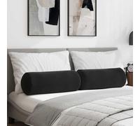 vidaXL Cojines Bolster 2 pcs Negro Ø 25 x 70 cm Tela de pana