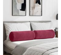 vidaXL Cojines Bolster 2 pcs Rojo vino Ø 25 x 70 cm Tela de pana