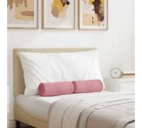 vidaXL Cojines Bolster 2 pcs Rosa Ø 15 x 40 cm Tela de pana