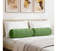 vidaXL Cojines Bolster 2 pcs Verde claro Ø 25 x 70 cm Tela de pana