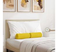 vidaXL Cojines Bolster 2 uds. tela Amarillo Claro Ø 15 x 40 cm