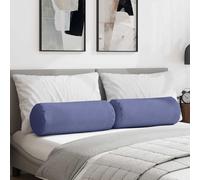 vidaXL Cojines Bolster 2 uds. tela Azul jeans Ø 25 x 70 cm