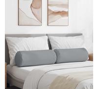 vidaXL Cojines Bolster 2 uds. tela Gris Claro Ø 25 x 70 cm