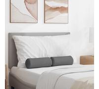 vidaXL Cojines Bolster 2 uds. tela Gris oscuro Ø 15 x 40 cm