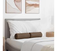 vidaXL Cojines Bolster 2 pcs Marrón Ø 15 x 40 cm Tela, Cojines cilíndricos cómodos, Fundas Removibles, Almohadas Decorativas, Elementos Multiusos para el hogar