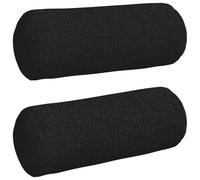 vidaXL Cojines Bolster 2 pcs Negro Ø 15 x 40 cm Tela, Cojines cilíndricos cómodos, Fundas Removibles, Almohadas Decorativas, Elementos Multiusos para el hogar