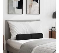 vidaXL Cojines Bolster 2 pcs Negro Ø 15 x 40 cm Tela, Cojines cilíndricos cómodos, Fundas Removibles, Almohadas Decorativas, Elementos Multiusos para el hogar