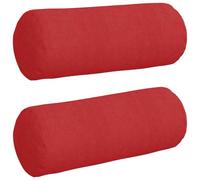 vidaXL Cojines Bolster 2 pcs Rojo Ø 15 x 40 cm Tela, Cojines cilíndricos cómodos, Fundas Removibles, Almohadas Decorativas, Elementos Multiusos para el hogar