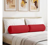 vidaXL Cojines Bolster 2 uds. tela Rojo Ø 25 x 70 cm