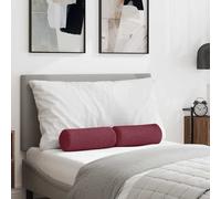 vidaXL Cojines Bolster 2 uds. tela Rojo vino Ø 15 x 40 cm