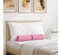 vidaXL Cojines Bolster 2 pcs Rosa Ø 15 x 40 cm Tela, Cojines cilíndricos cómodos, Fundas Removibles, Almohadas Decorativas, Elementos Multiusos para el hogar