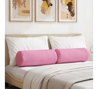 vidaXL Cojines Bolster 2 uds. tela Rosa Ø 25 x 70 cm
