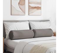 vidaXL Cojines Bolster 2 pcs Taupé Ø 25 x 70 cm Tela, Cojines cilíndricos cómodos, Fundas Removibles, Almohadas Decorativas, Elementos Multiusos para el hogar