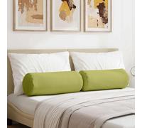 vidaXL Cojines Bolster 2 uds. tela Verde claro Ø 25 x 70 cm