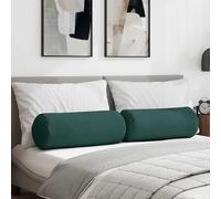 vidaXL Cojines Bolster 2 uds. tela Verde oscuro Ø 25 x 70 cm