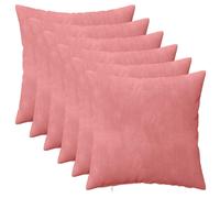 vidaXL Cojines con fundas HEERLEN, 6 unidades, color rosa, terciopelo