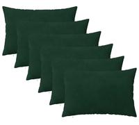 vidaXL Cojines con fundas HEERLEN, 6 unidades, color verde oscuro, terciopelo