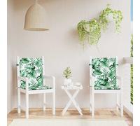 vidaXL Cojines de Respaldo 2 uds. Tela Oxford Estampado de hojas