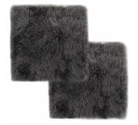vidaXL Cojines de silla 2 uds piel de oveja real gris claro 40x40 cm