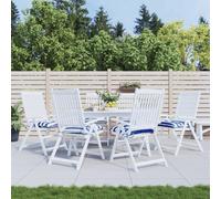 vidaXL Cojines de silla 6 uds tela Oxford rayas azul blanco 50x50x7 cm