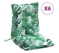 Vidaxl Cojines de Silla con Respaldo Bajo - Tela Color Antracita Leaf print