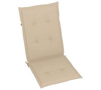vidaXL Cojines de Silla de Jardín 2 uds, Cojines con Respaldo Alto, Cojines de Asiento Exterior, Almohadas para Patio Oficina, Tela Beige