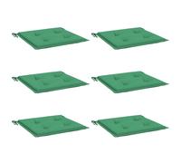 vidaXL Cojines de silla de jardín 6 uds tela Oxford verde 50x50x4 cm