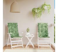vidaXL Cojines de silla de respaldo alto 2 uds tela estampado de hojas