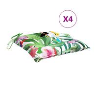 Vidaxl Cojines de Silla para Exterior 4 Uds Tela Oxford 50x50x7 Cm - Azul Claro, Azul y Blanco, Verde y Rosa Green and pink