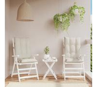 vidaXL Cojines de silla respaldo alto 2 uds tela Oxford color crema