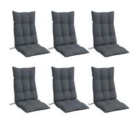 vidaXL Cojines de silla respaldo alto 6 uds tela Oxford gris antracita