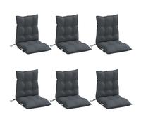 vidaXL Cojines de silla respaldo bajo 6 uds tela Oxford gris antracita