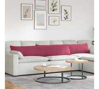 vidaXL Cojines de sofá 2 pcs Rojo vino 200 x 40 cm Tela de pana