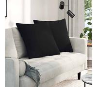 vidaXL Cojines de sofá 2 uds. tela Negro 80 x 80 cm