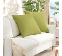 vidaXL Cojines de sofá 2 uds. tela Verde claro 80 x 80 cm