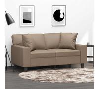 vidaXL Cojines decorativos 2 uds cuero sintético capuchino 40x40 cm
