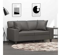 vidaXL Cojines decorativos 2 uds cuero sintético gris 40x40 cm