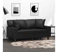 vidaXL Cojines decorativos 2 uds cuero sintético negro 40x40 cm