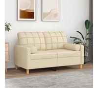 vidaXL 2X Cojines Decorativos Almohada para Sofá Silla Cuadrado Sala de Estar Salón Dormitorio Habitación Coche Hogar Interior Tela Crema