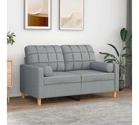 vidaXL Cojines decorativos 2 uds tela gris claro Ø15x50 cm