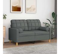 vidaXL 2X Cojines Decorativos Almohada para Sofá Silla Sala de Estar Salón Dormitorio Habitación Coche Hogar Interior Tela Gris Oscuro