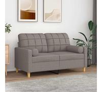 vidaXL Cojines decorativos 2 uds tela gris taupe 15x50 cm