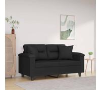 vidaXL Cojines decorativos 2 uds tela microfibra negro 40x40 cm