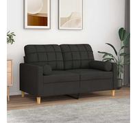vidaXL 2X Cojines Decorativos Almohada para Sofá Silla Cuadrado Sala de Estar Salón Dormitorio Habitación Coche Hogar Interior Tela Negro